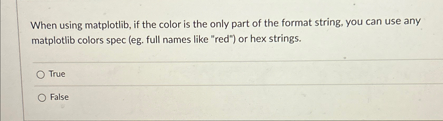 When using matplotlib, if the color is the only part of