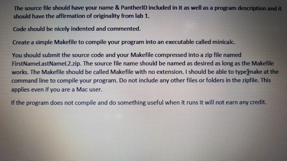 calculator using only the command line options. You must use getopt to