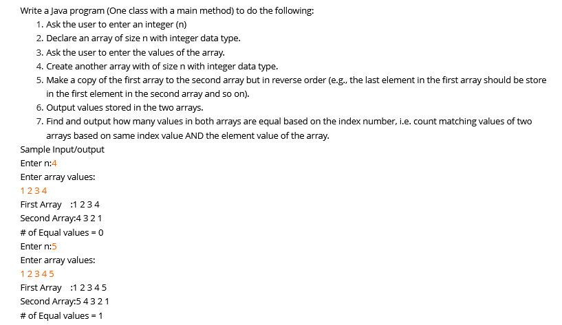  Write a Java program (One class with a main method) to