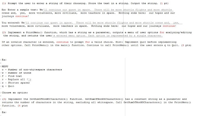  PYTHON PROGRAMMING 1) Prompt t the user to enter a string