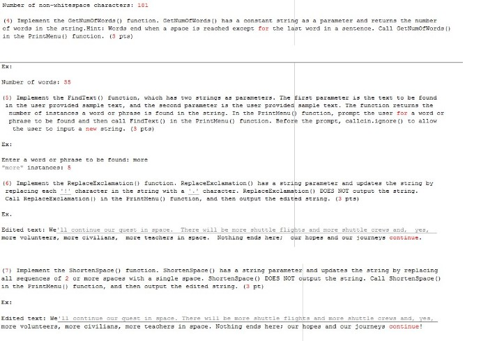 of their choosing Store the text in a string Output th e