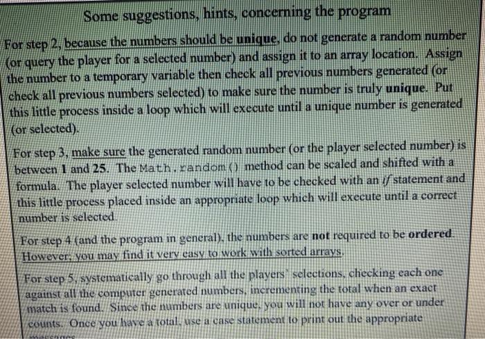 Chapter 9 - Arrays Problem Definition: Write a lottery program that allows