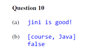 (b) What is the output of the following program segment? Set aset