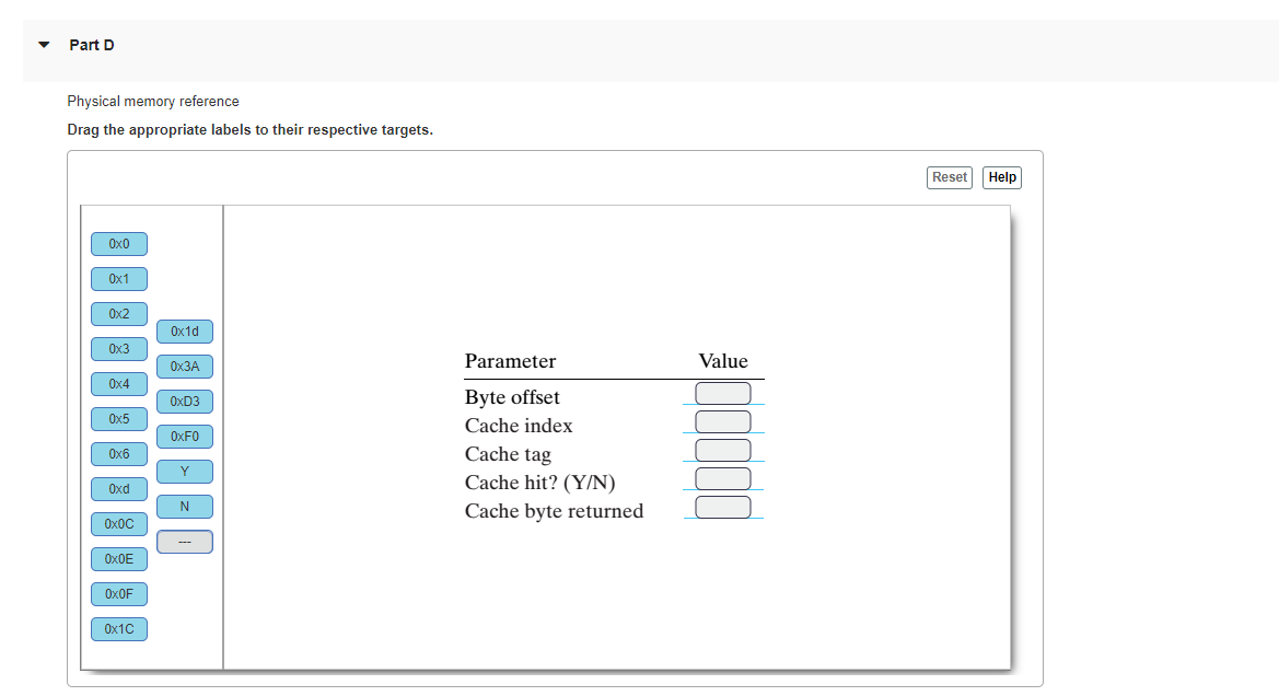 and cache byte value returned. Indicate whether the TLB misses, whether a
