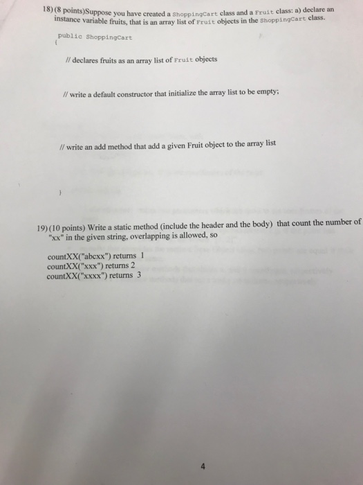  This is for java 18) (8 points)Suppose you have created a