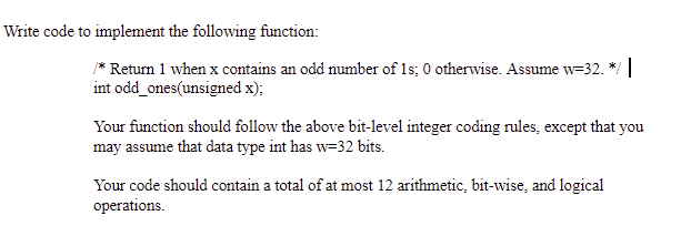  Write code to implement the following function: Retur 1 when x