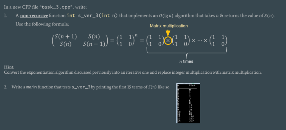  In a new CPP file "task_3.cpp", write: 1. A non-recursive function