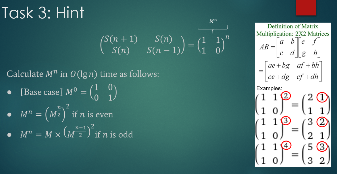 int s_ver_3(int n) that implements an O(Ign) algorithm that takes n &