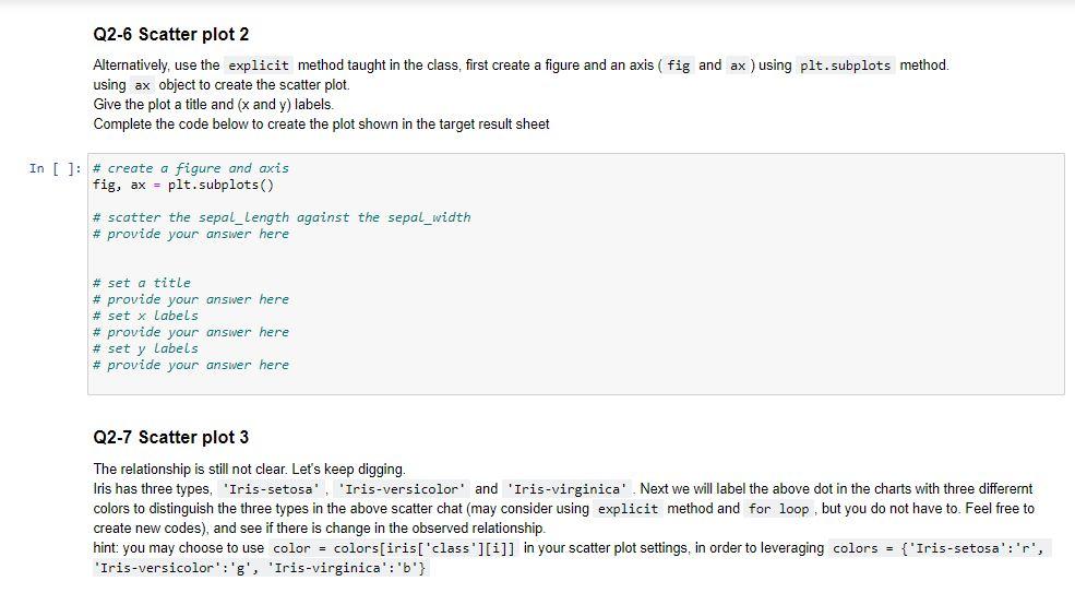 instructed. Q2-1 Using describe and/or other overview function to output the summary