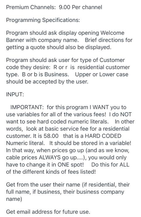 as follows: Billing is set by the TYPE of customer that JimmyC
