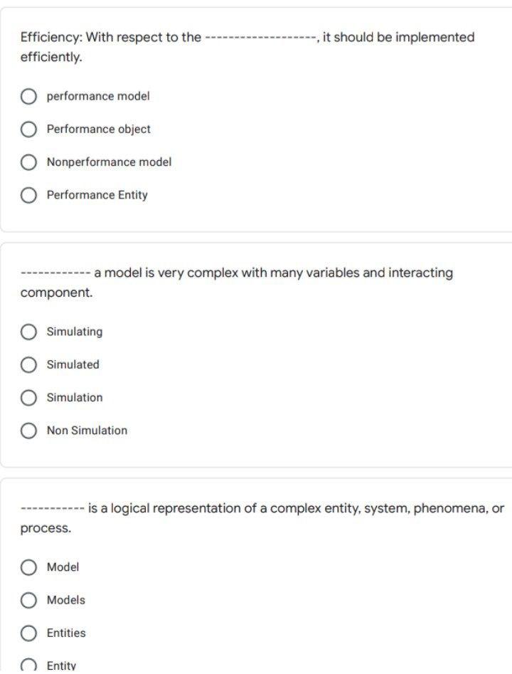 it should be implemented Efficiency: With respect to the efficiently. performance