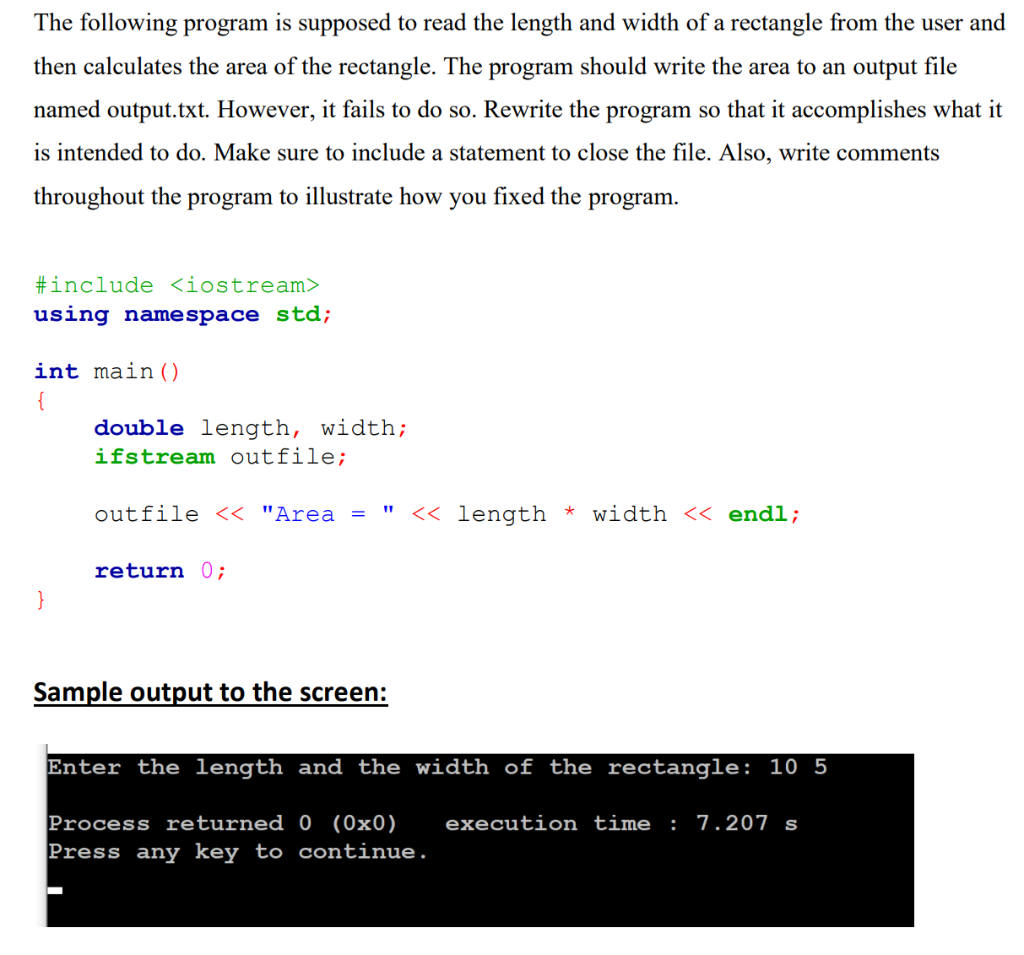 Need help fixing a program in C++ language. Directions follow The following