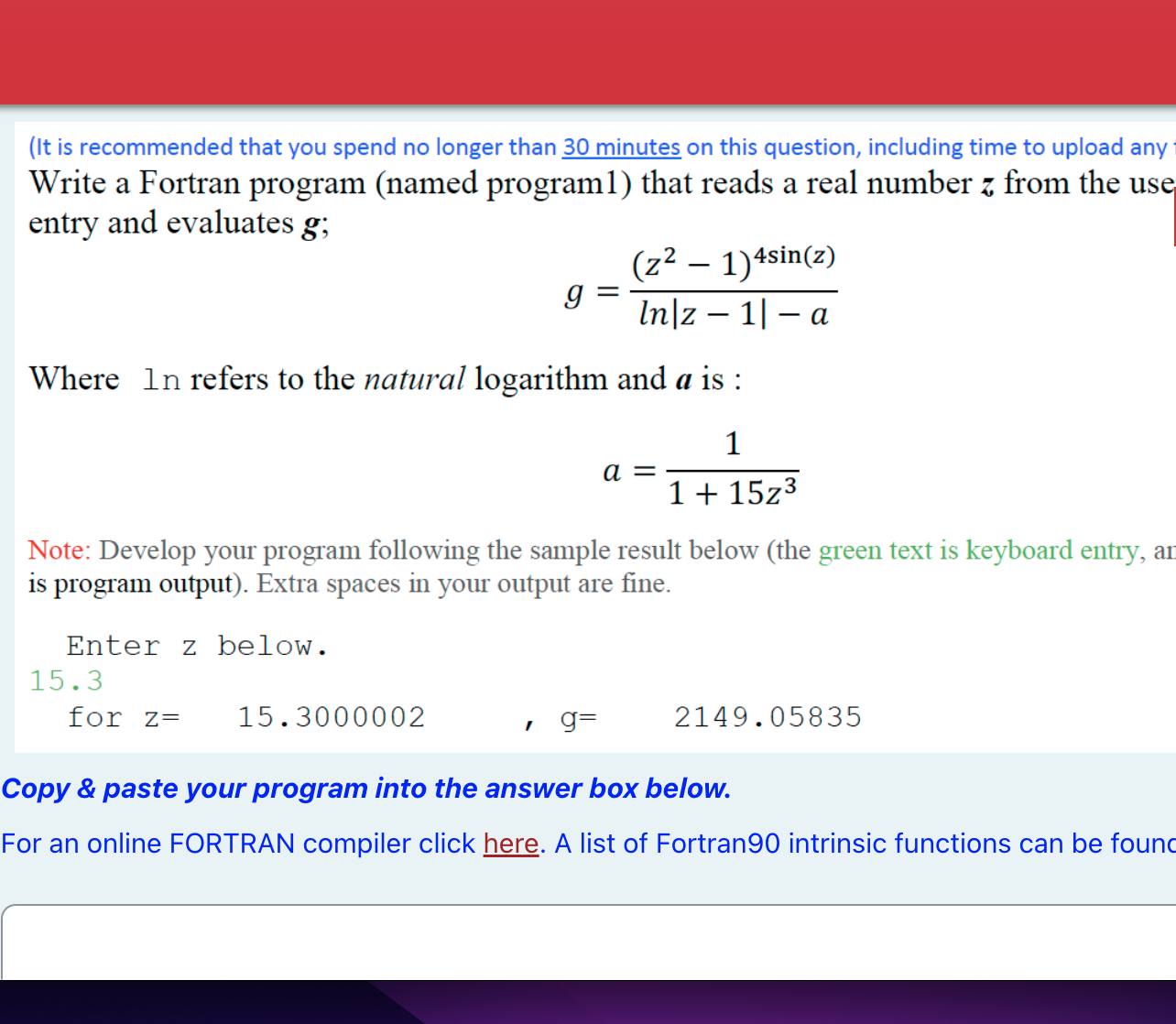  Write a Fortran program (named program1) that reads a real number