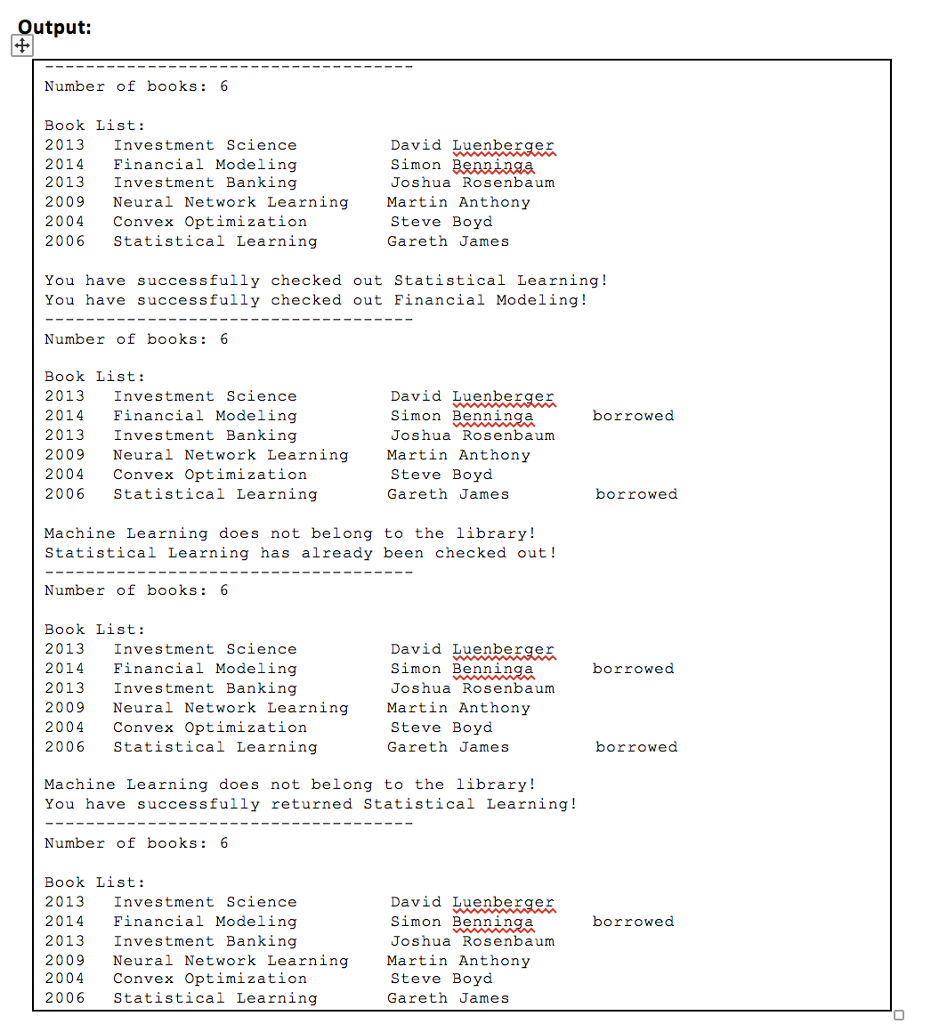 a book, and returning a book. We assume different books have different