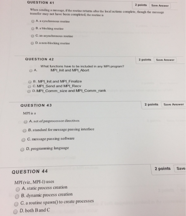 a 1.near array of 4 nodes, what allocation of processes (viz.. the