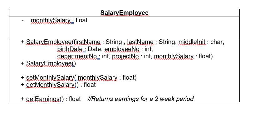 the Person class and derive two concrete classes from Employee called Salary