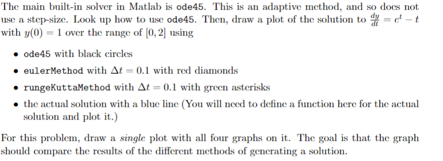  Matlab code. The main built-in solver in Matlab is ode45. This