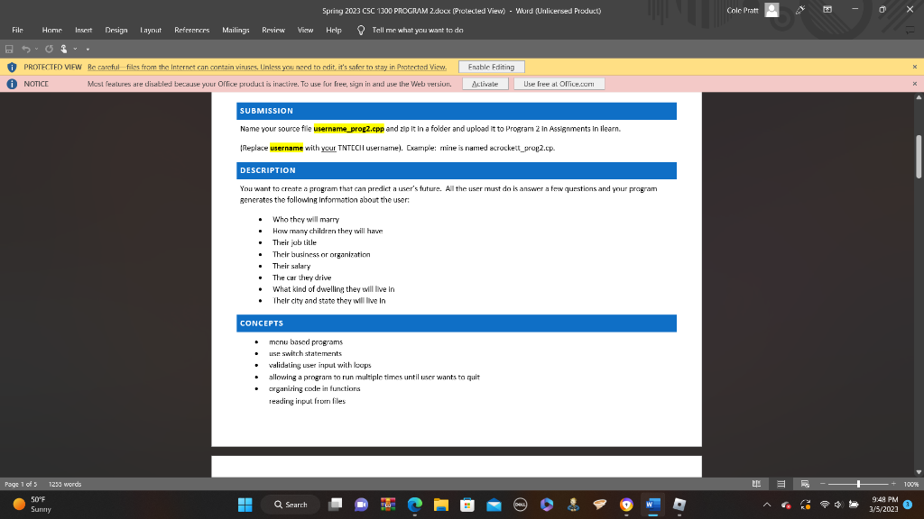 This will need to be in C++ Given file: Cottage Cabin Shack