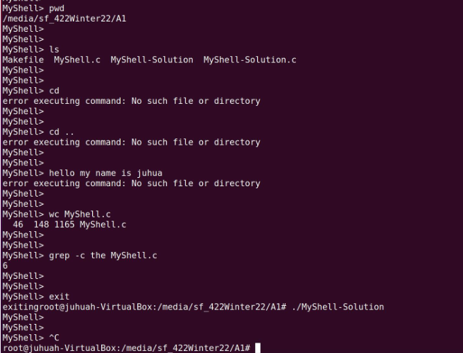 Parameters: none Return: char** pointer char** parse (void) int execute (char** args)