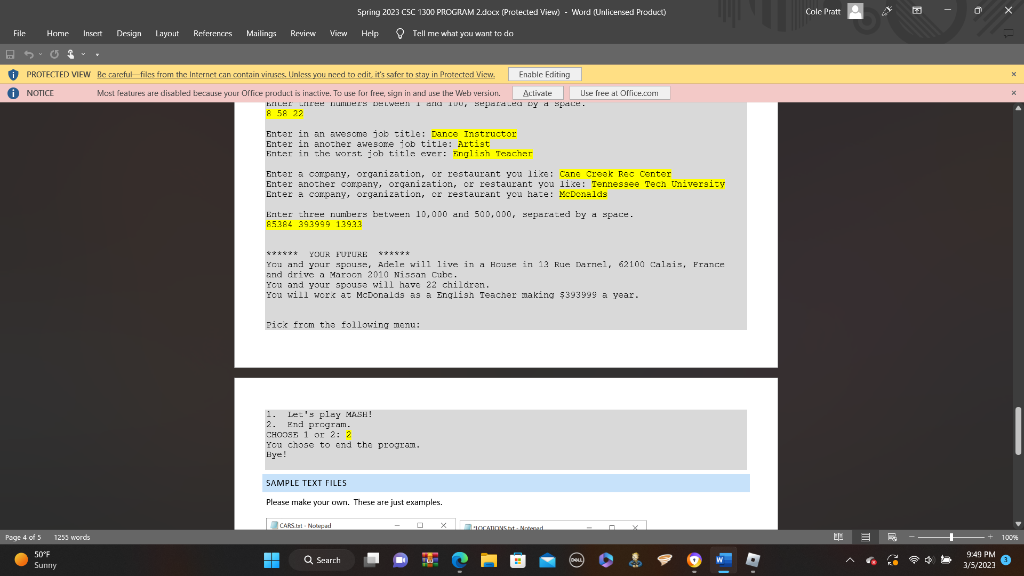 must do is answer a feuv questions and pour program generates the