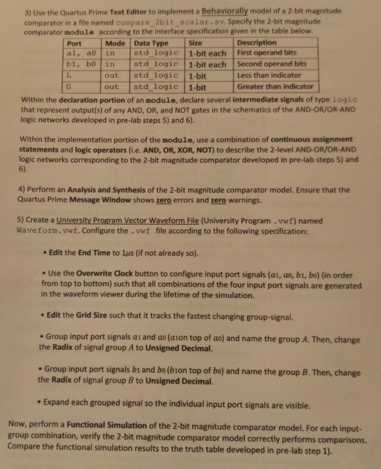  please write the following code in quartus prime please answer the