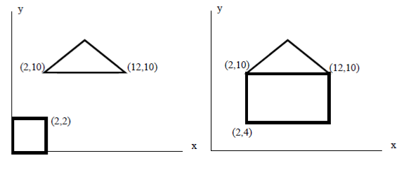 to the square in the left image to get the right shape.