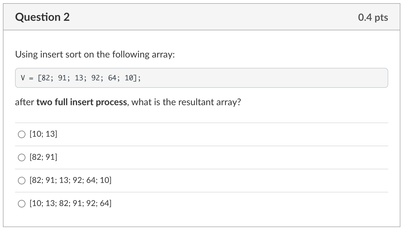  please select the correct answer for MATLAB 