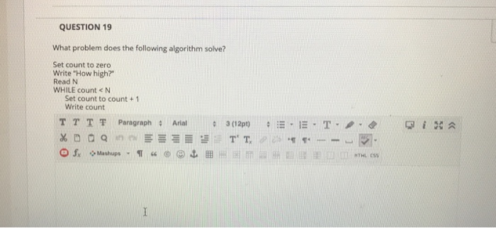 Set count to zero Set total to zero Write "How many? Read