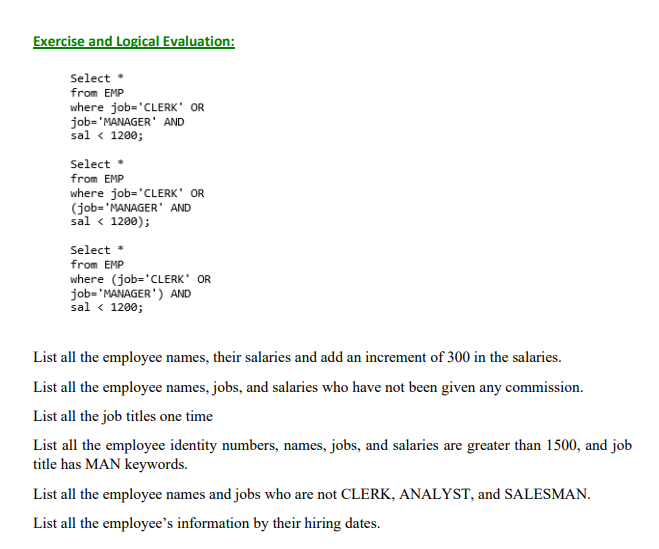 number? Solution: First to find out an exact table or tables provides