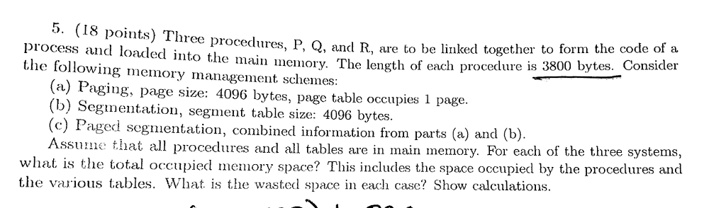 This is a question on Memory Management. Please answer all the parts