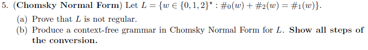 Let L = {w element {0, 1, 2}*: #_0 (w) +
