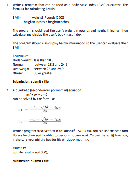  1. Write a program that can be used as a Body