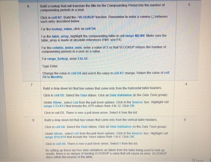 right on excel 10 10 To build the table that will list