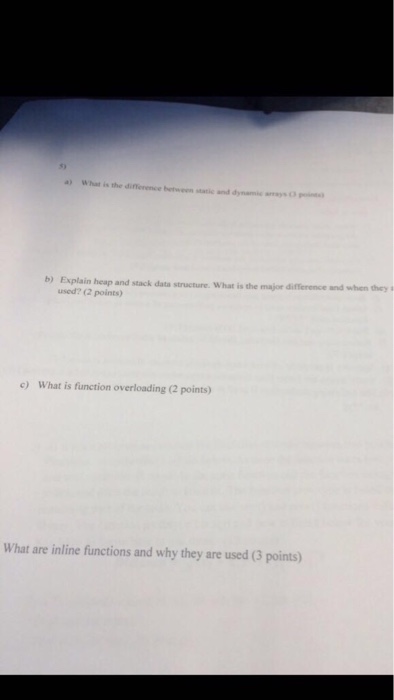  What is the difference between static and dynamic arrays? Explain heap