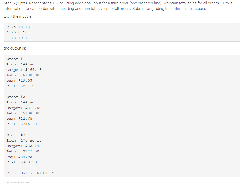 replacing carpet for a single room. Carpet is priced by square foot.