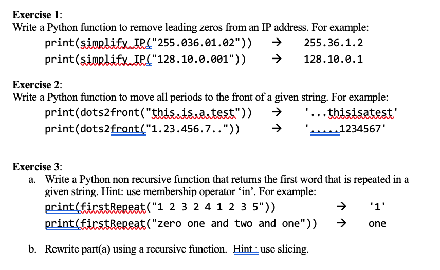  Exercise 1: Write a Python function to remove leading zeros from