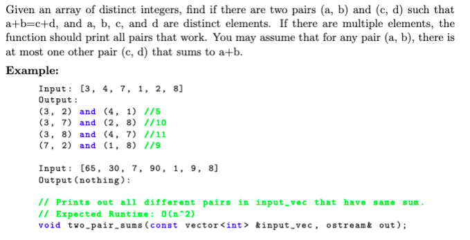  Please use C++ and the same exact function header above. Upvotes