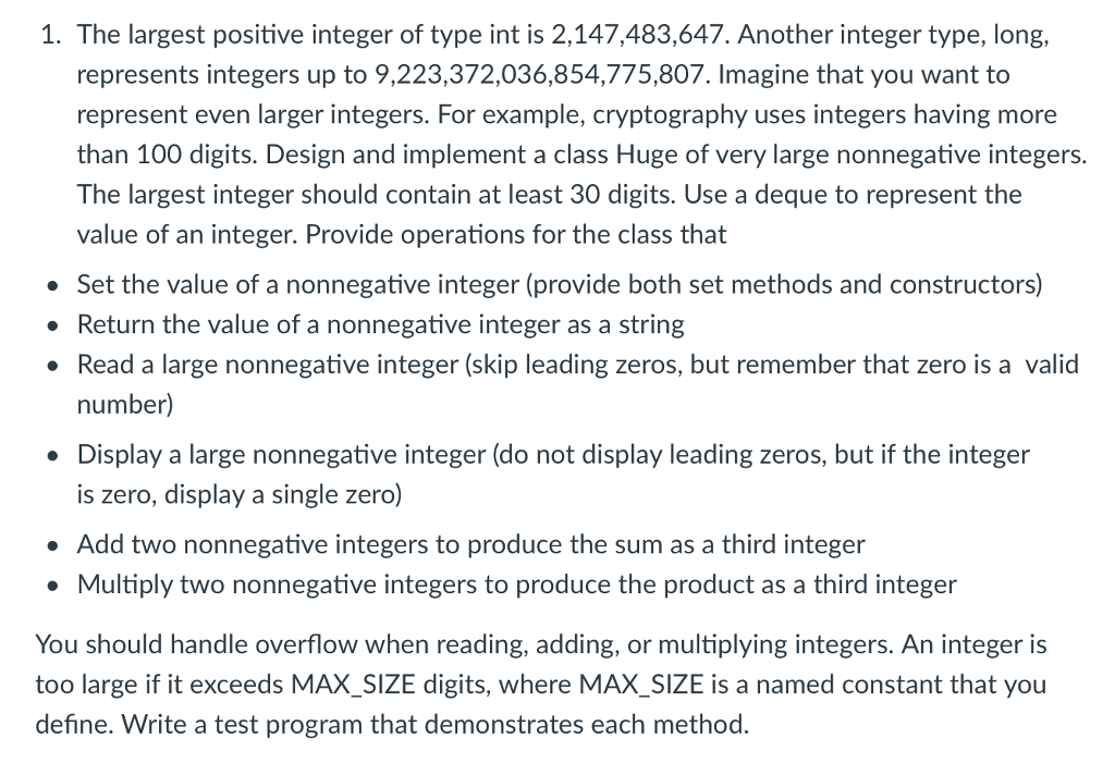 JAVA PROJECT 1. The largest positive integer of type int is 2,147,483,647.