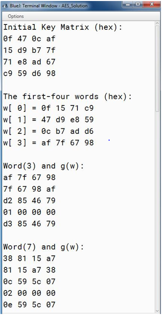 AES Key Generation In this programming assignment, you are asked to write
