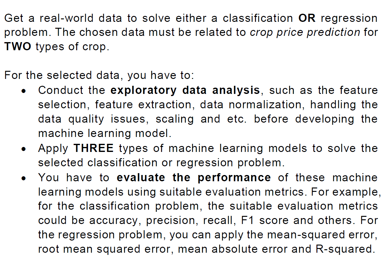  Get a real-world data to solve either a classification OR regression