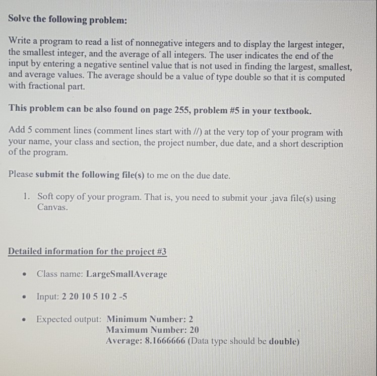 Solve the following problem: Write a program to read a list