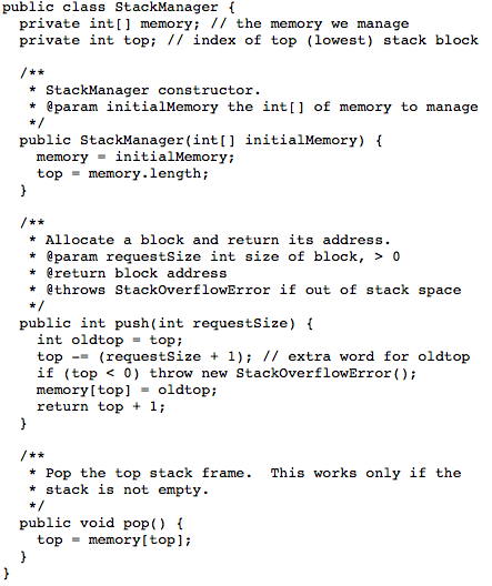 Exercise 3 Older language systems often managed one heap and one stack
