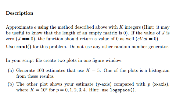 generating K random integers uniformly distributed between 1 and K. Let J