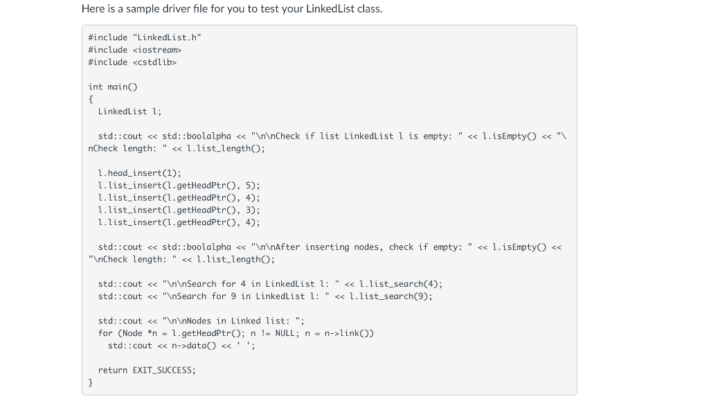set_link() method. You will have a Node pointer named start, which will