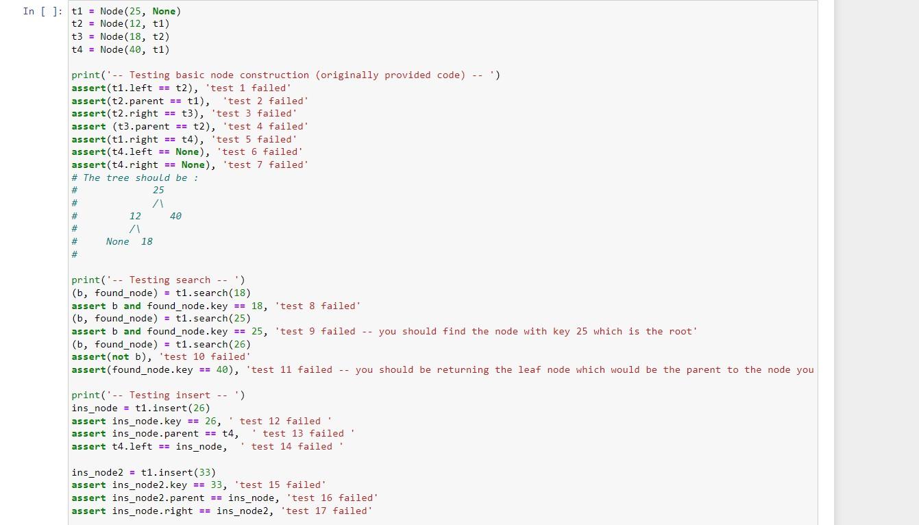 Complete the insert algorithm below \# To insert first search for it