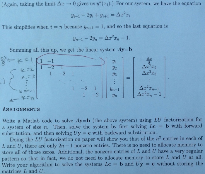 solves for a system Ay=b, where A is a square matrix of
