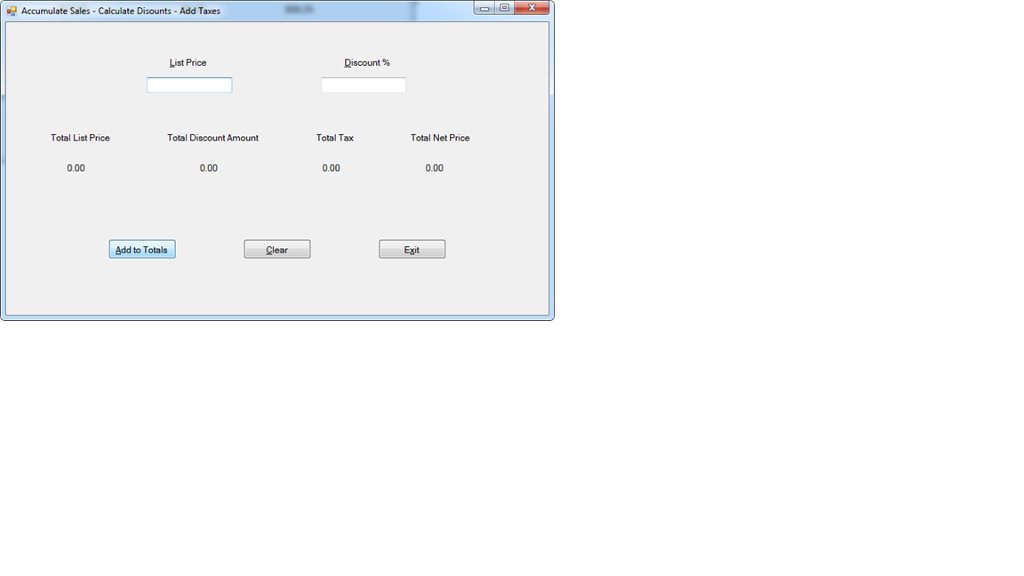  do in C# visualstudio. This program will let the user calculate