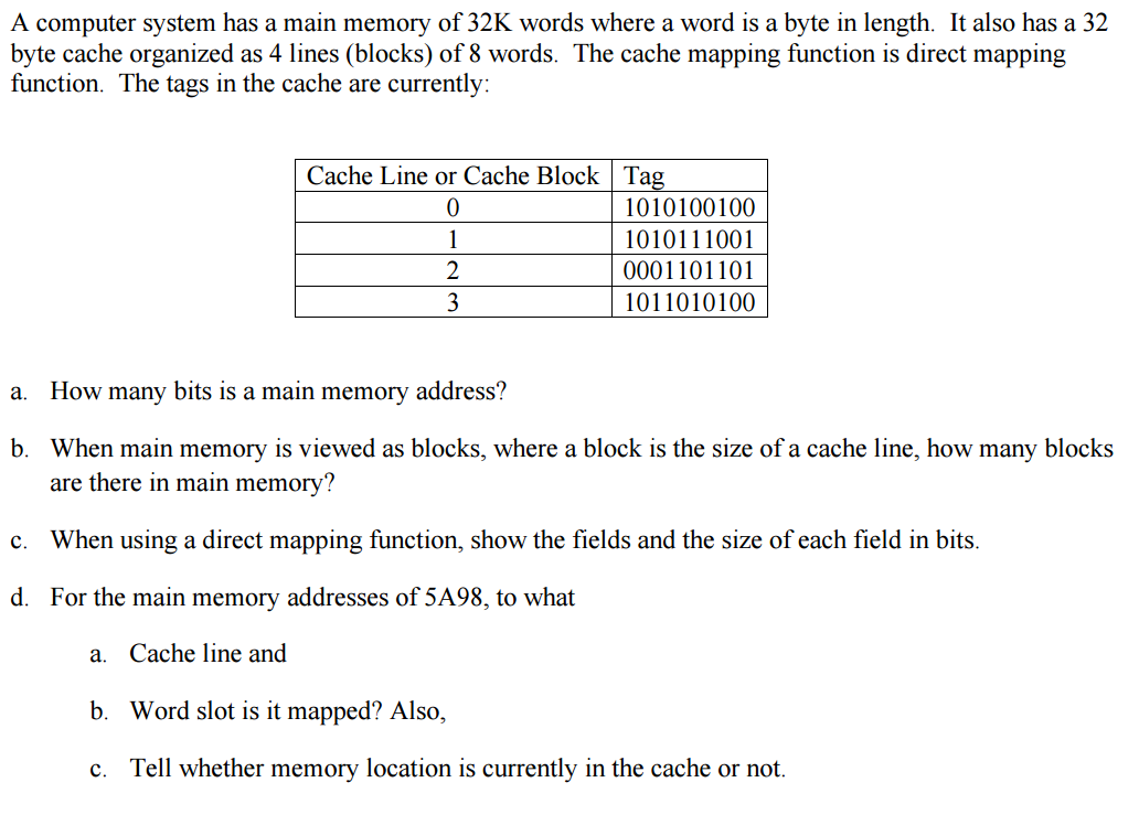  Please help solving this question its about computer organization class. Please