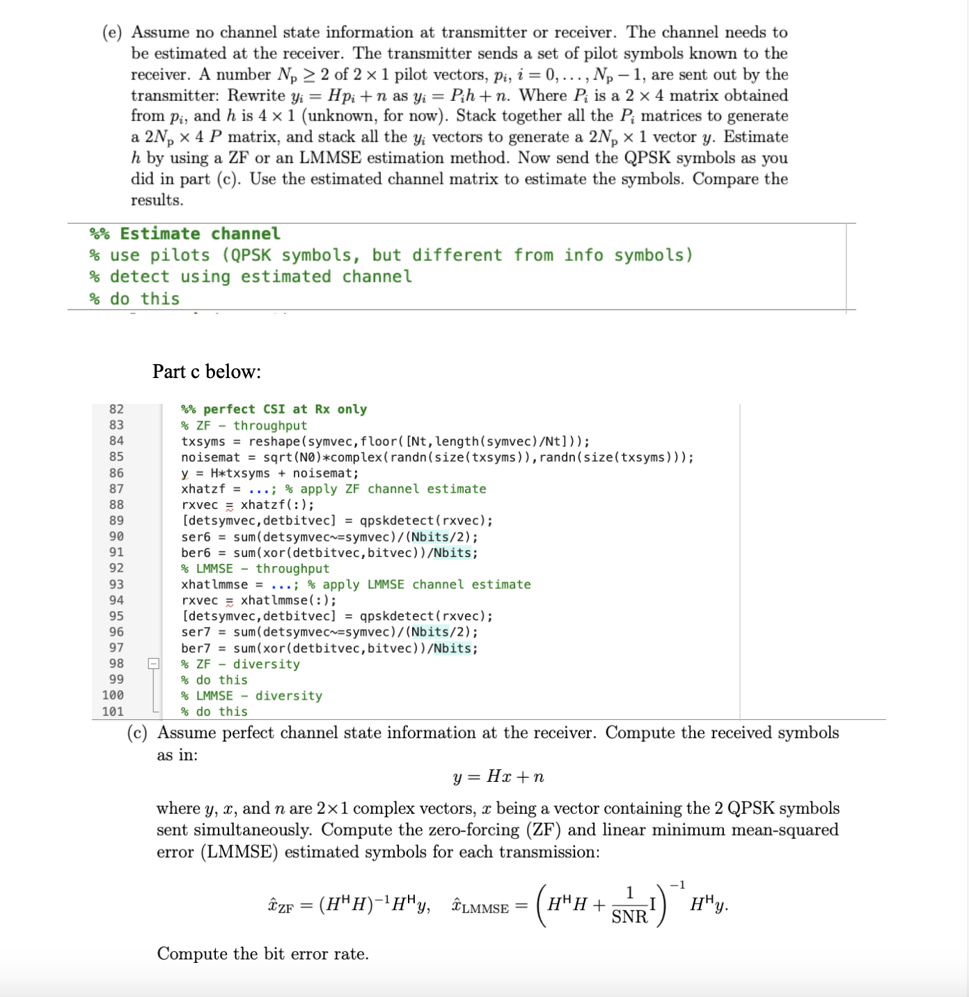 complete all parts. code in matlab. show code. 