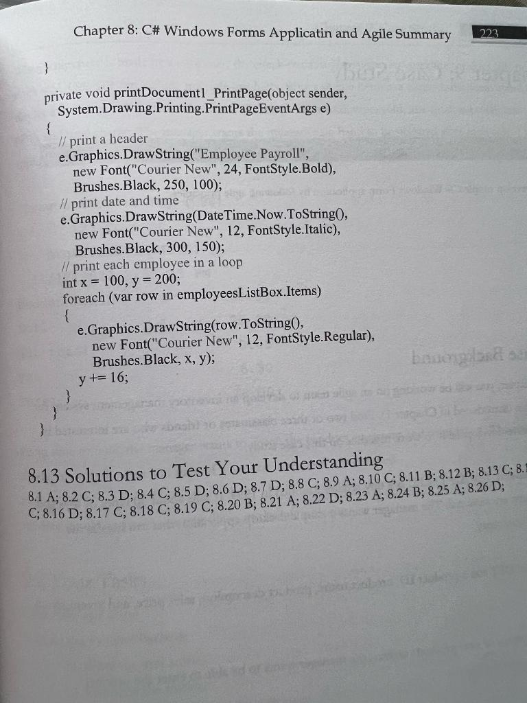 the following statements about print is correct? 1) The statement printDocument1.Print 0
